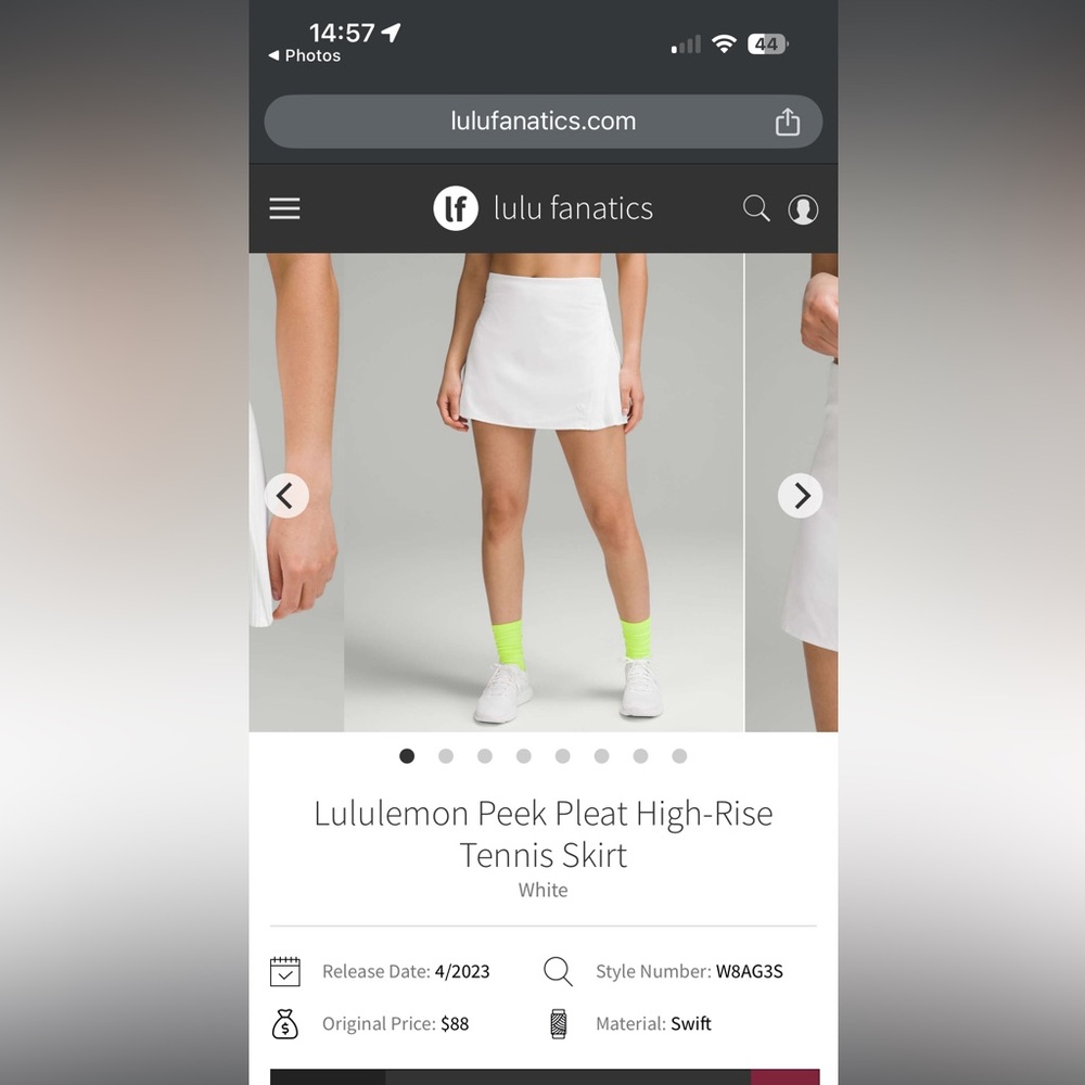 lululemon athletica Peek Pleat High Rise Tennis Skirt